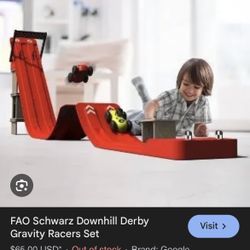 FAO Schwarz Downhill Derby Gravity Racers Set – Wooden Race Track (25 Pieces)