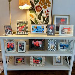 White Farmhouse Shelf Table