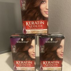 Schwarzkopf Keratin Color Permanent Hair Color Cream - 5.75 Medium Copper Brown $5.00 each 