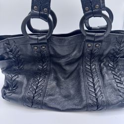 Jessica Simpson Black Leather Large Purse Handbag Tote