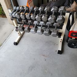 Dumbell Weights with Storage Rack