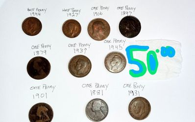 REPOSTED 3/14/25💥10💥Key Dates Large Copper Penny's British Victoria Edward  Georgivs 