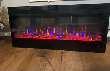 50 inch electronic fireplace with a cooling setting