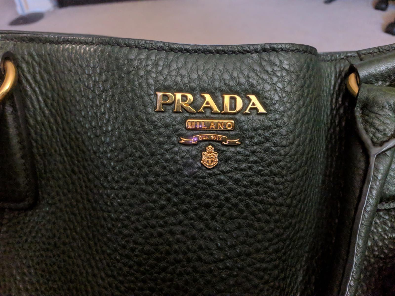Green Prada Leather Bag