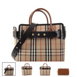 Burberry Small Vintage Check Triple Stud Bag