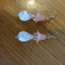 Pink Hat Earrings 