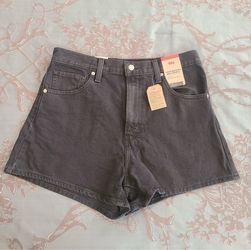 Levi's High Waisted Mom Short Relaxed Fit Casual Black Denim Women Size 31
