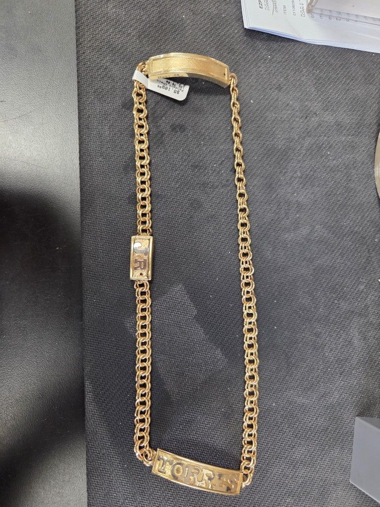 Solid 10kt Yellow Gold Pendant Chain