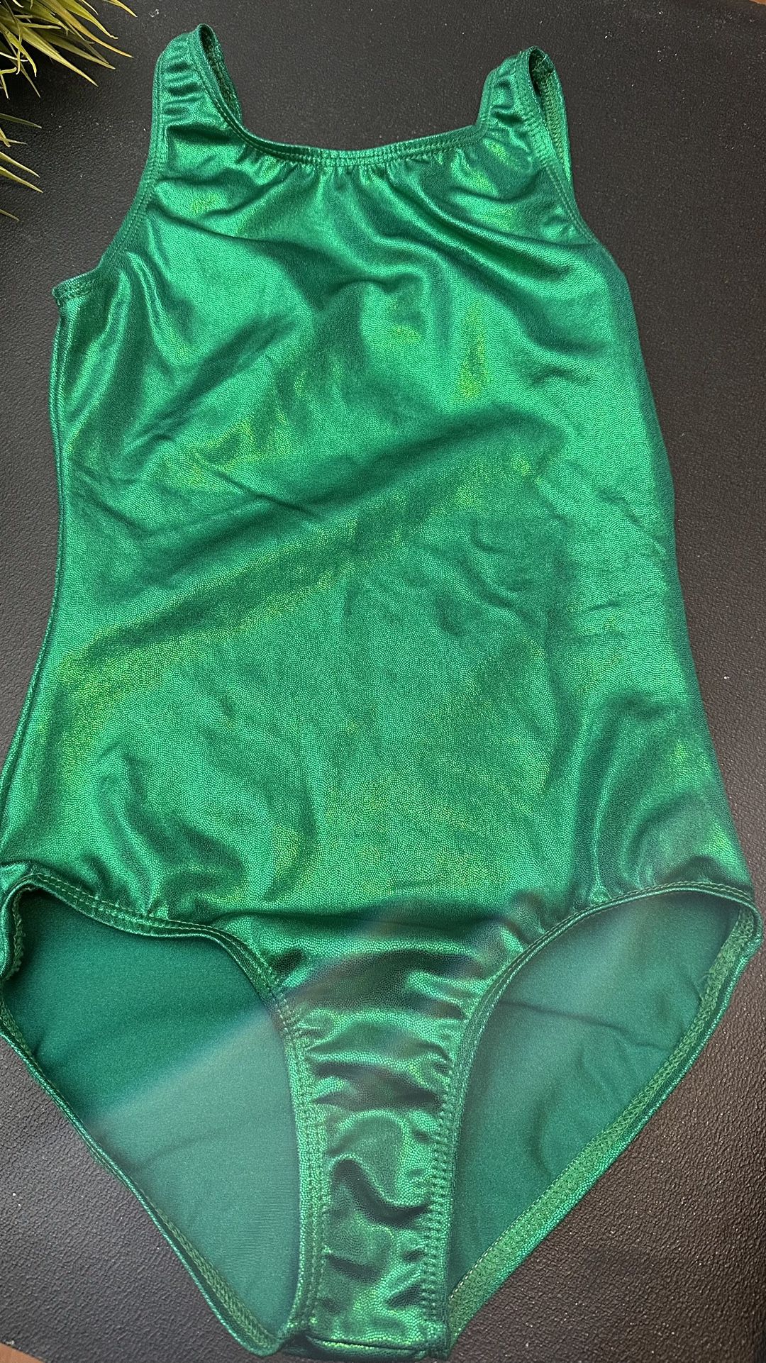Shiny  green leotard 
