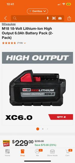 M18 18-Volt Lithium-lon High Output 6.0Ah Battery