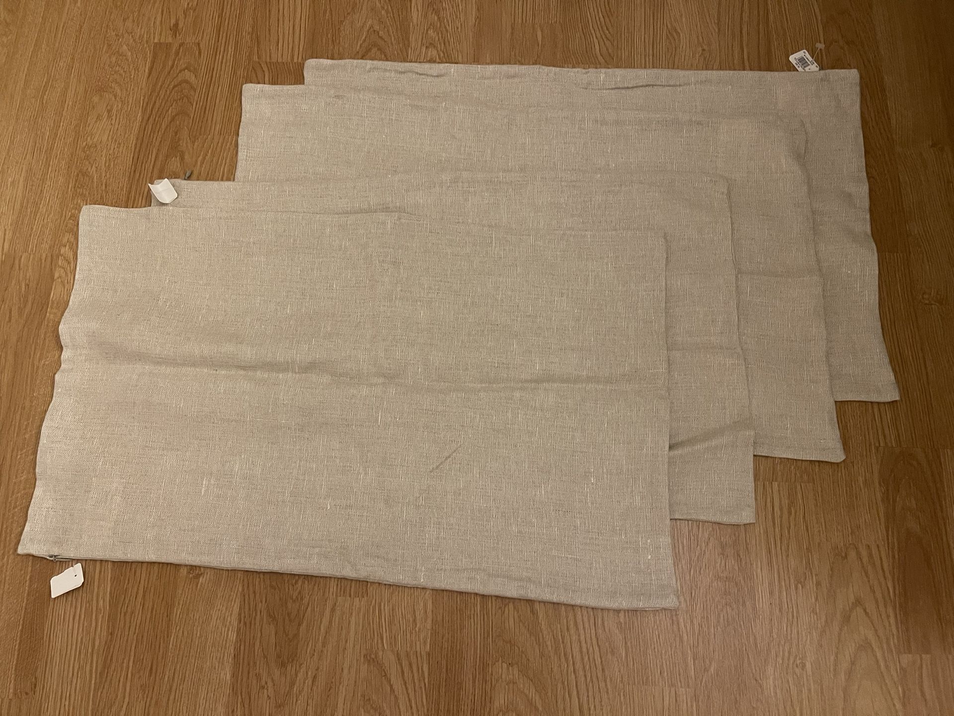 4 New Ivory Flax Linen Pottery Barn Pillow Covers