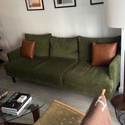 Green Velvet Couch - Poly and Bark 