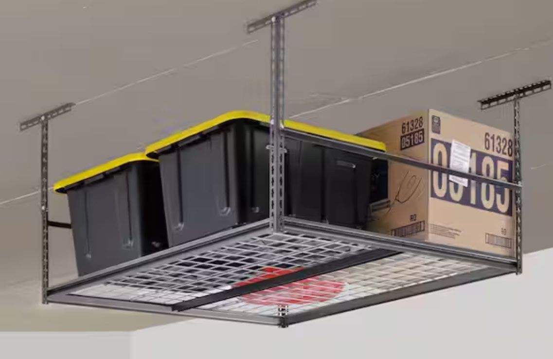Heavy-Duty Steel Overhead Garage Storage Ceiling Rack with Wire Deck 42.5 in. W x 28 in. H x 48.5 in.