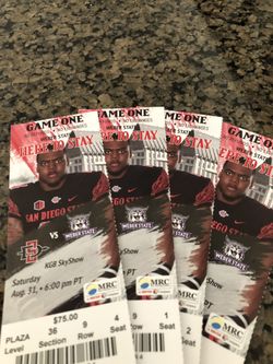 Aztecs Game 1 Tickets (4)
