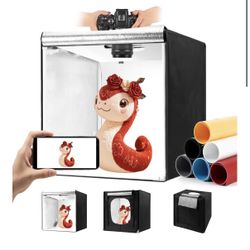 Photo Light Box, Portable 12/16/20/24/32 Inch Photo Studio LightBox, Shooting Tent Kit with 189 Light Beads and 6 Color Backdrops. Lightbox with 3 Ste