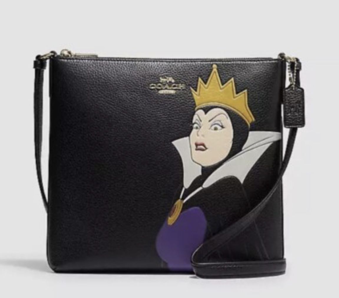 NWT Coach X Disney Women's Rowan File Bag With Evil Queen Motif Black Multi