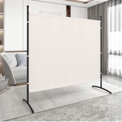 Portable, foldable, separating, with 2 Metal Feet, Partition Room Dividers, for Office, Bedroom. White. 3 pack