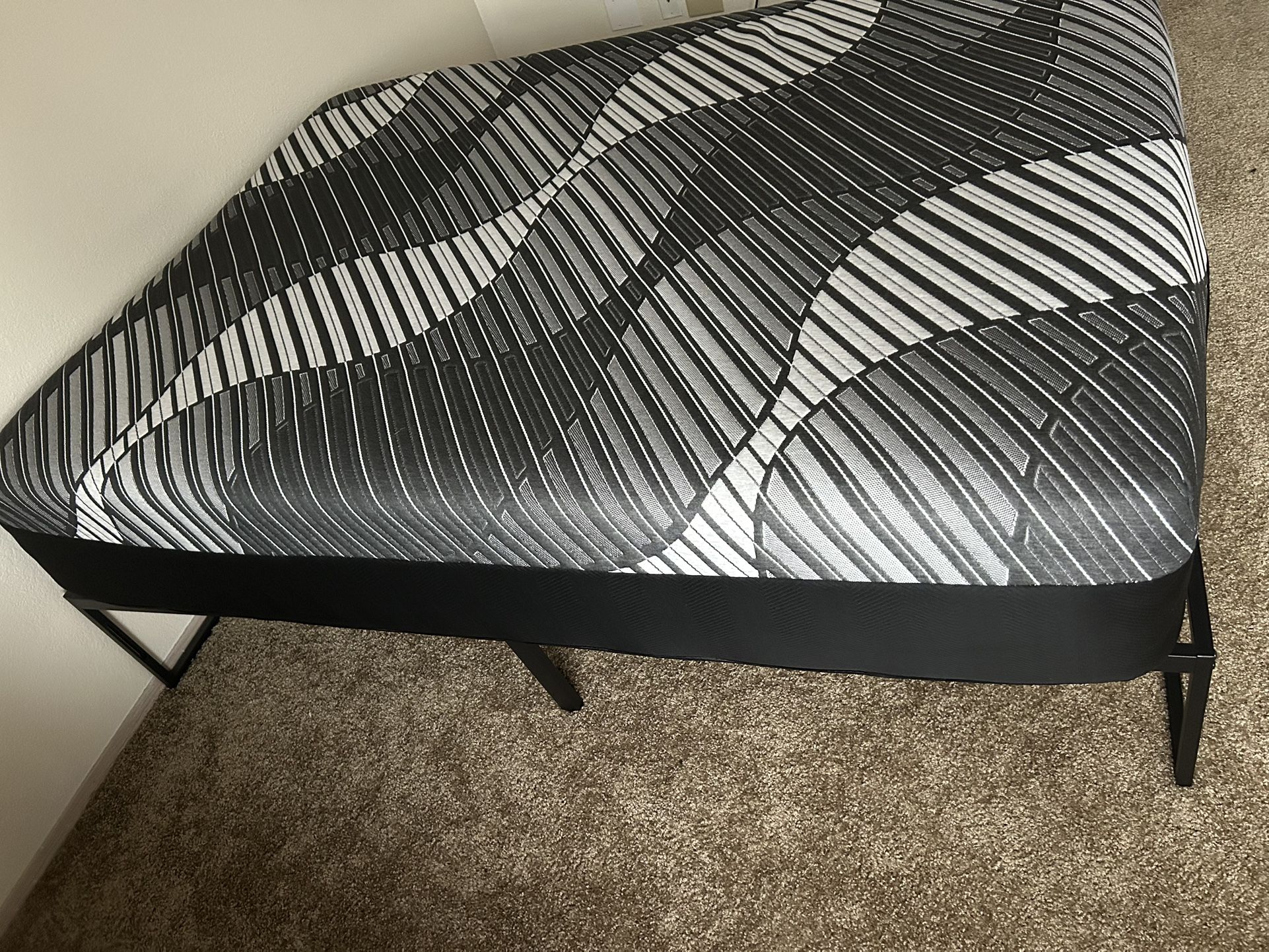 Queen Size Hybrid Mattress and Bed Frame