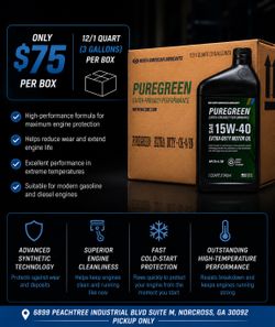 PUREGREEN 15W-40 Extra Duty Motor Oil – Heavy Duty Engine Protection
