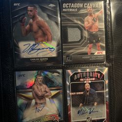 UFC Signed Cards And Piece Of The Canvas 