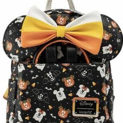 Disney Loungefly  Spooky Mickey Minnie Ears Mini Backpack And Wallet