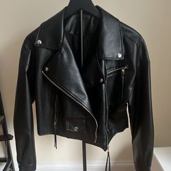 SHEIN Black leather jacket size XS