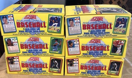 1990 Score Baseball Trading Card Box 36 Sealed Wax Packs