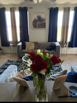 Living room set including decor