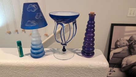 Blue glass art