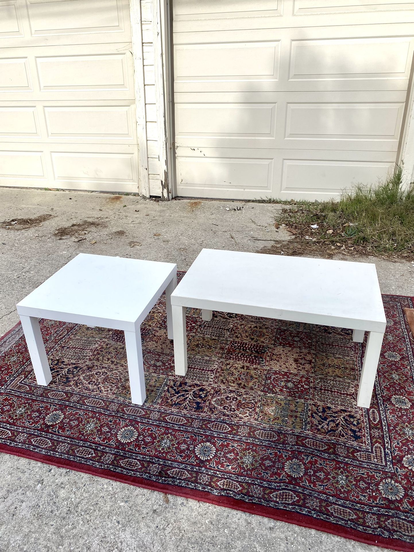 IKEA Lack Nesting Side End Tables Set of 2 White Coffee Table Minimal