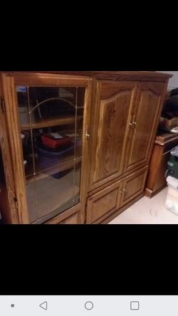 Oak entertainment center