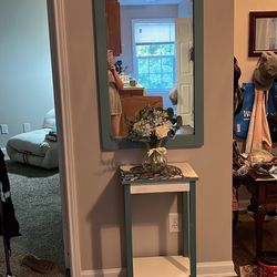 hallway, Entry Table In Heavy Duty Mirror