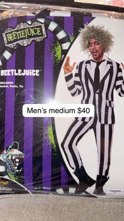 Beetlejuice Halloween Costume Men's Medium