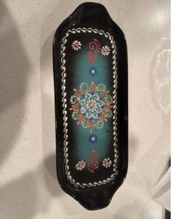 Hand-Painted Ceramic Serving Tray