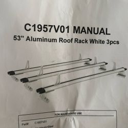 53” Aluminum Roof Rack White 3pcs