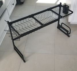 Over the Sink Adjustable Dish Drying Rack Rustless Stainless Steel
