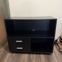 Small Black Storage Shelf Cabinet