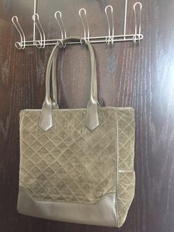 Pottery Barn Tote Brown Velour