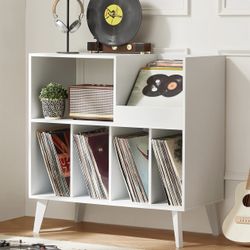 Large Record Player Stand, Turntable Stand with Storage, Vinyl Record 