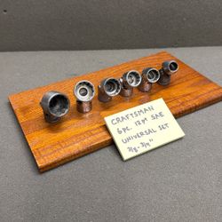 (6pc set) CRAFTSMAN SAE UNIVERSAL SOCKET SET, 3/8-3/4”