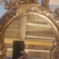 Antique 2  Small Wood Mirror French