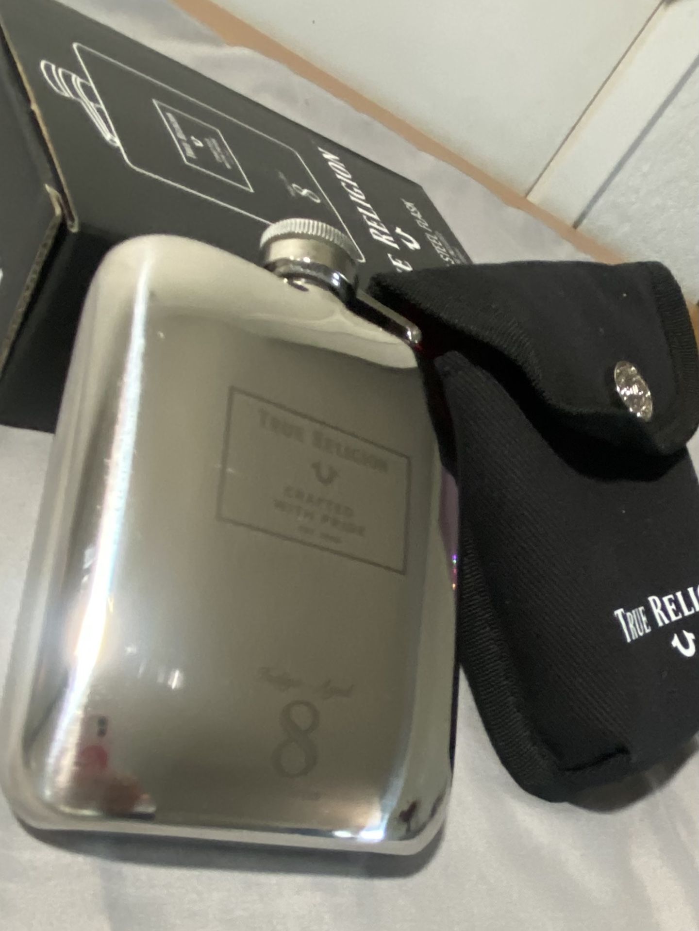 True Religion stainless steel flask