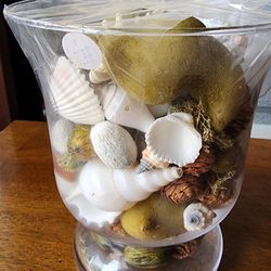 Home Decore Vase With Seashells