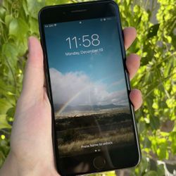 Black iPhone Plus with 128 gb capacity