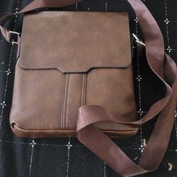 Faux  Leather Messenger Bag