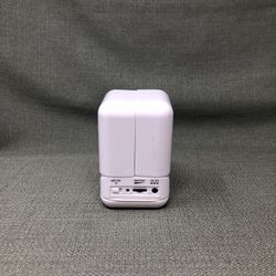 White Portable Plug-In Speaker | Battery Powered | Compact Audio Speaker