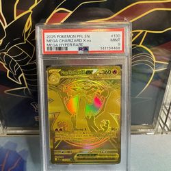 Gold Mega Charizard X Ex Phantasmal Flames PSA 9