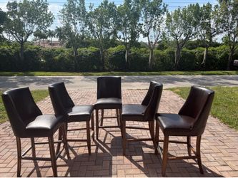 5 stool bar leather seat height 24