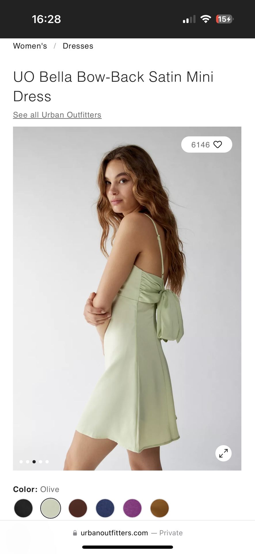 uo bella bow-back satin mini dress UO Bella Bow-Back Satin Mini Dress