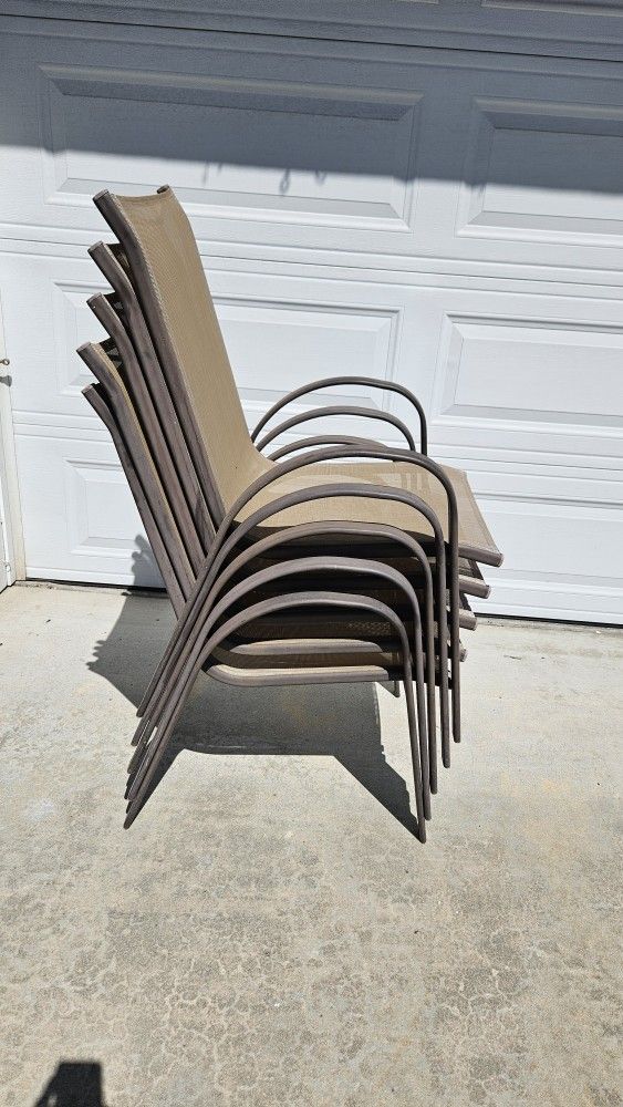 Lowes Patio Chairs, Stackabke , Qty 5